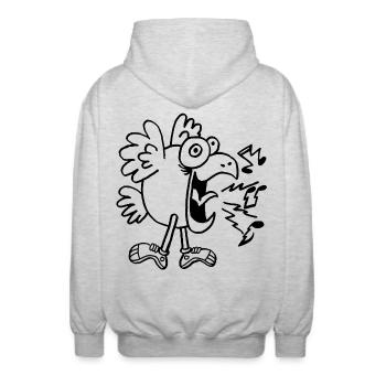 Oiseau fou en chaussure - Veste à capuche unisexe - gris clair chiné - Dos - AI Model Male 185 light (185cm)