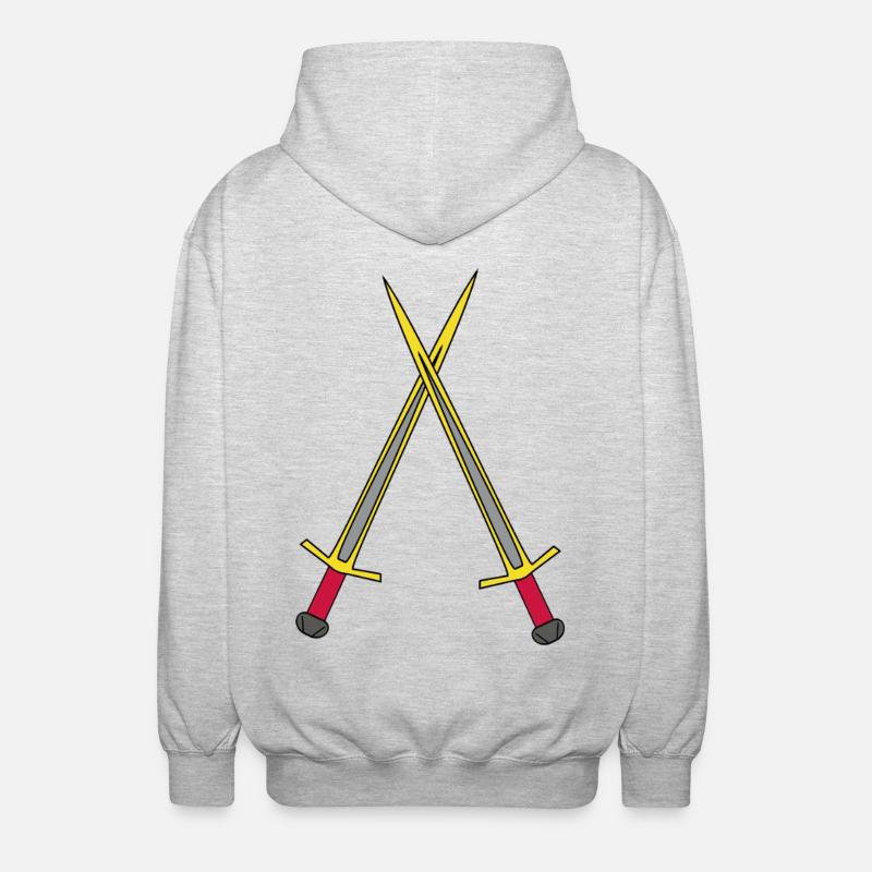 Épée Chevalier Guerrier Médiéval Épées - Veste à capuche unisexe - gris clair chiné