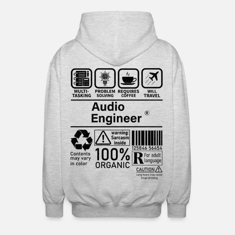 Audio Engineer multi tasking problem solving - Unisex Hooded Jacket - light heather grey