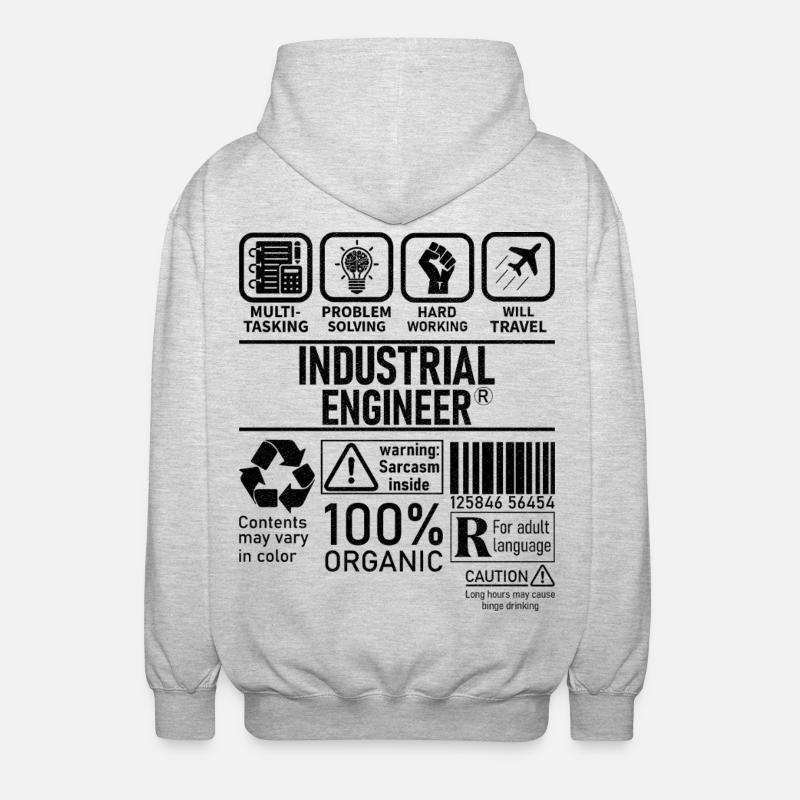 Industrial Engineer multi tasking problem solving - Unisex Kapuzenjacke - Hellgrau meliert
