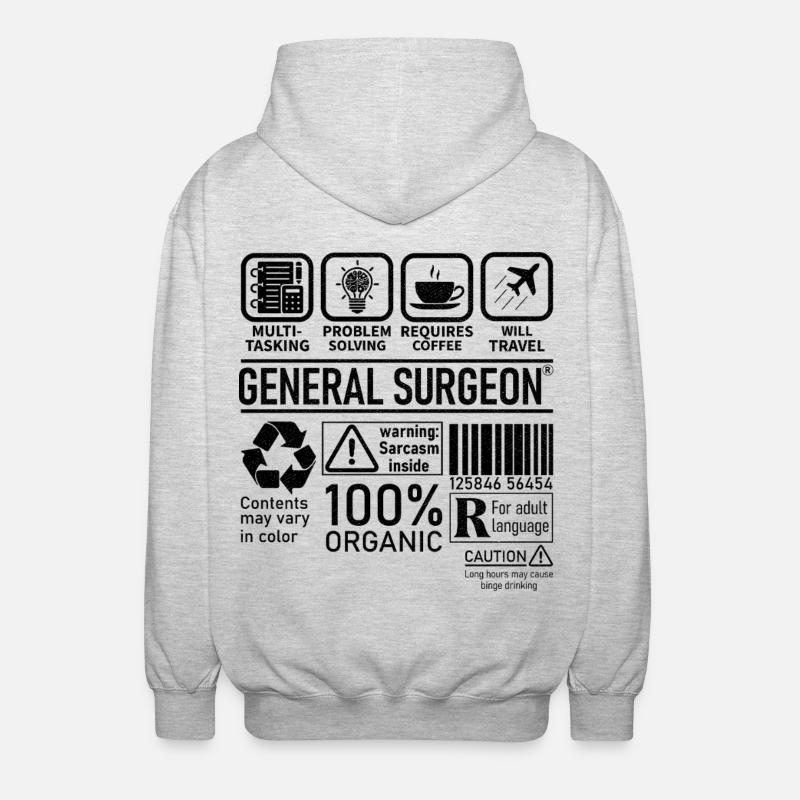 General Surgeon multi tasking problem solving - Unisex Kapuzenjacke - Hellgrau meliert