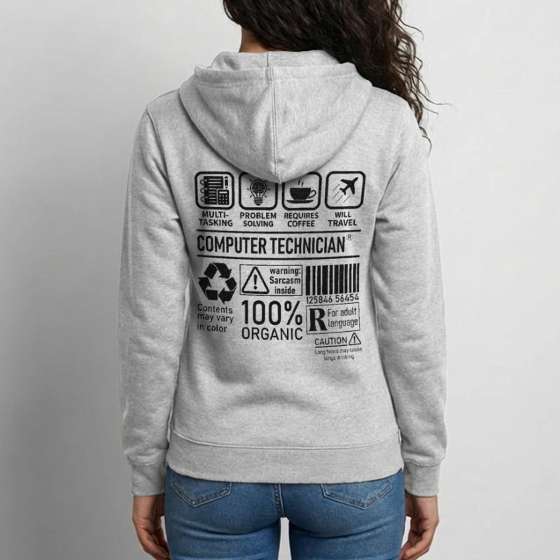 Computer Technician multi tasking problem solving Unisex Hooded Jacket