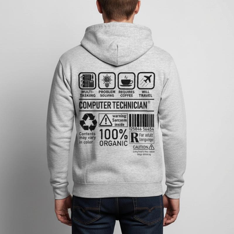 Computer Technician multi tasking problem solving Unisex Hooded Jacket