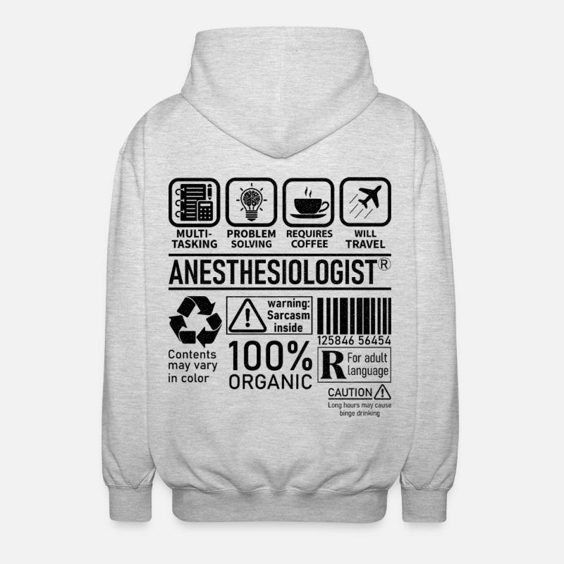 Anesthésiste multitâche résolution de problèmes - Veste à capuche unisexe - gris clair chiné