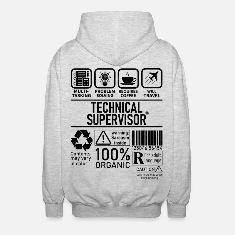 Superviseur technique multitâche résolution de problèmes - Veste à capuche unisexe - gris clair chiné