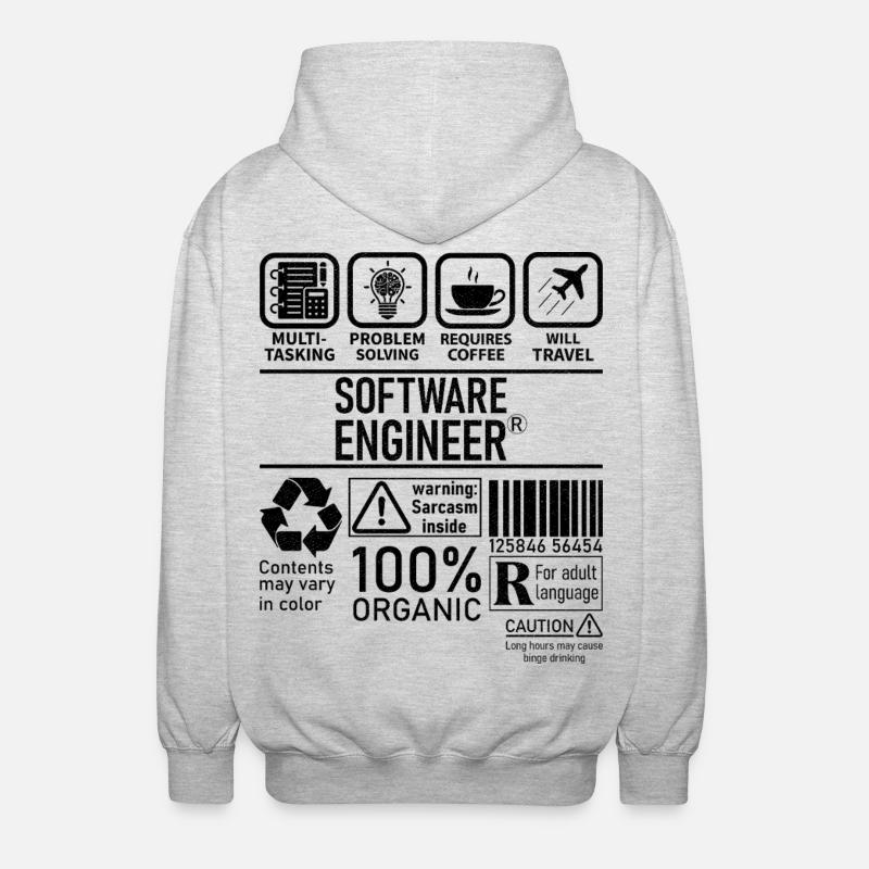 Software Engineer multi tasking problem solving - Unisex Hooded Jacket - light heather grey