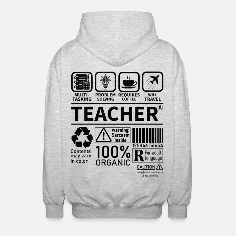 Teacher multi tasking problem solving requires - Unisex Kapuzenjacke - Hellgrau meliert