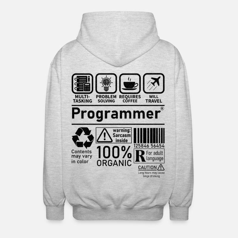 Programmer multi tasking problem solving requires - Unisex Kapuzenjacke - Hellgrau meliert