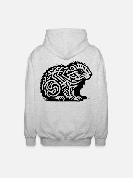 Marmotte tribale - Veste à capuche unisexe - gris clair chiné