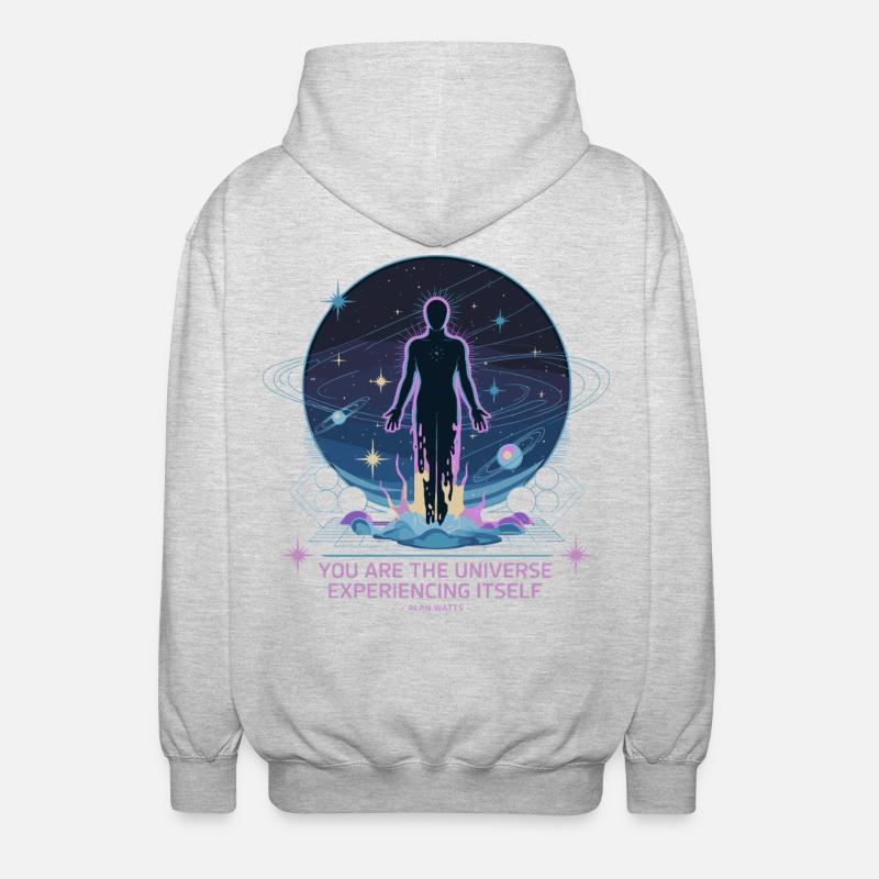 Être céleste | Alan Watts Citation Conception - Veste à capuche unisexe - gris clair chiné
