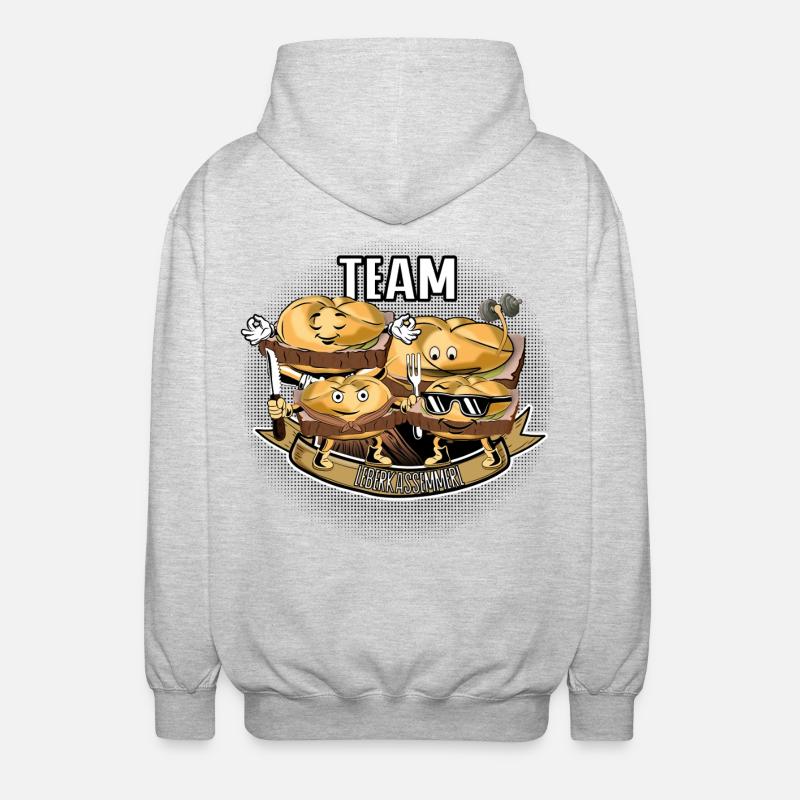Team Leberkassemmel – Snack Squad! - Unisex Kapuzenjacke - Hellgrau meliert