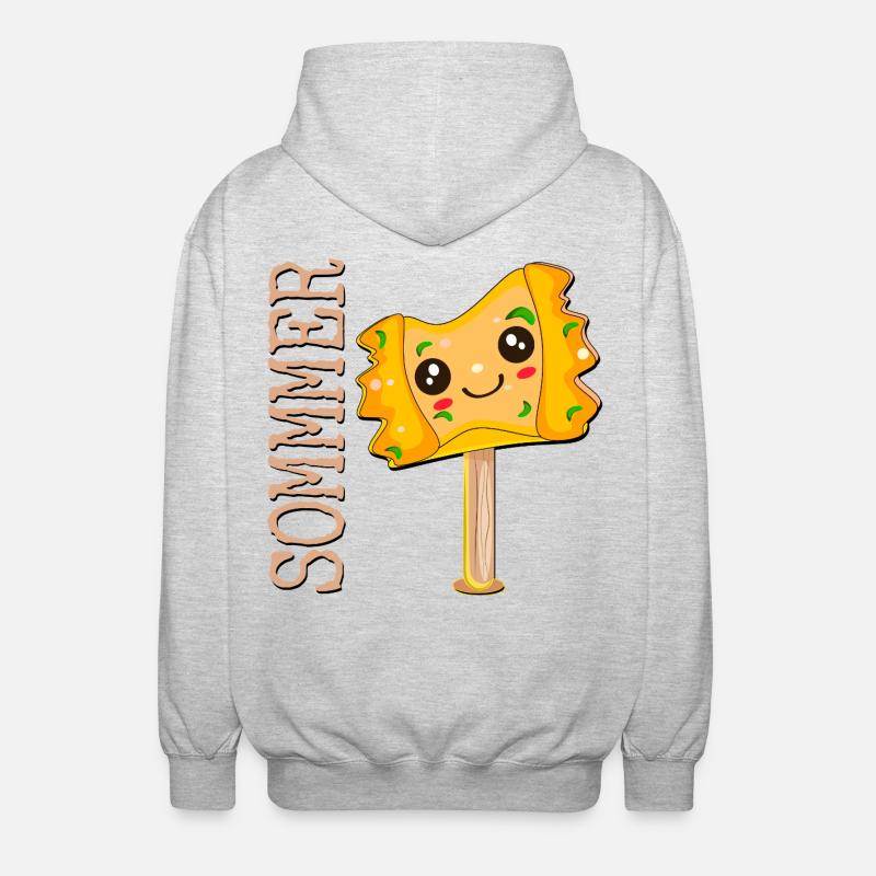 SOMMER EISCREME MAULTASCHEN - Unisex Kapuzenjacke - Hellgrau meliert