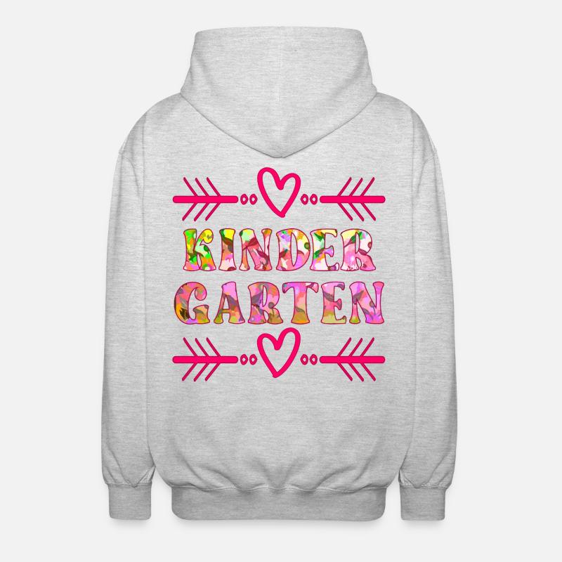 KINDERGARTEN FLORALES MUSTER - Unisex Kapuzenjacke - Hellgrau meliert