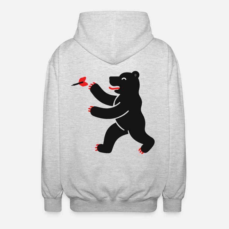 Ours aux fléchettes - Veste à capuche unisexe - gris clair chiné