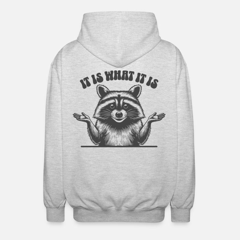Waschbär - It is what it is - Unisex Kapuzenjacke - Hellgrau meliert