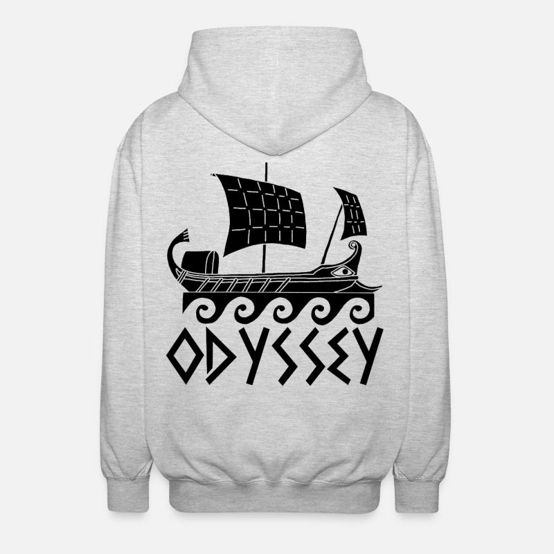 Ulysse et son odyssée (noir) - Veste à capuche unisexe - gris clair chiné