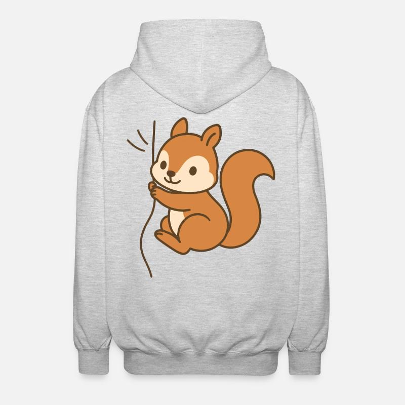 Eingekuschelt Eichhörnchen - Unisex Kapuzenjacke - Hellgrau meliert