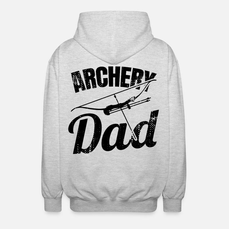 Bogenschießen Papa - Unisex Kapuzenjacke - Hellgrau meliert