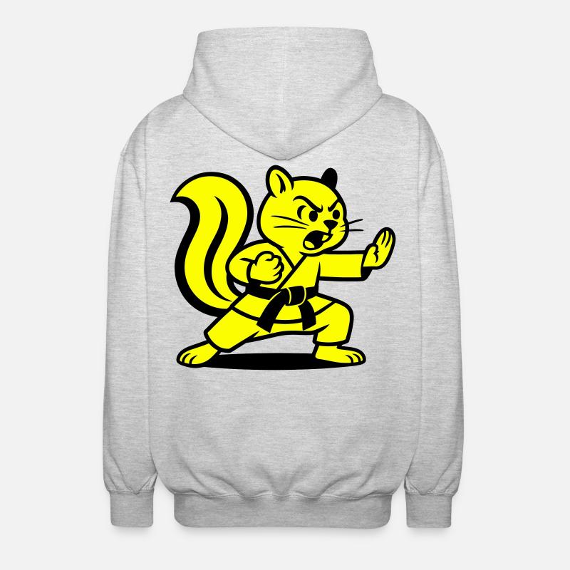 Karaté Écureuils ! - Veste à capuche unisexe - gris clair chiné