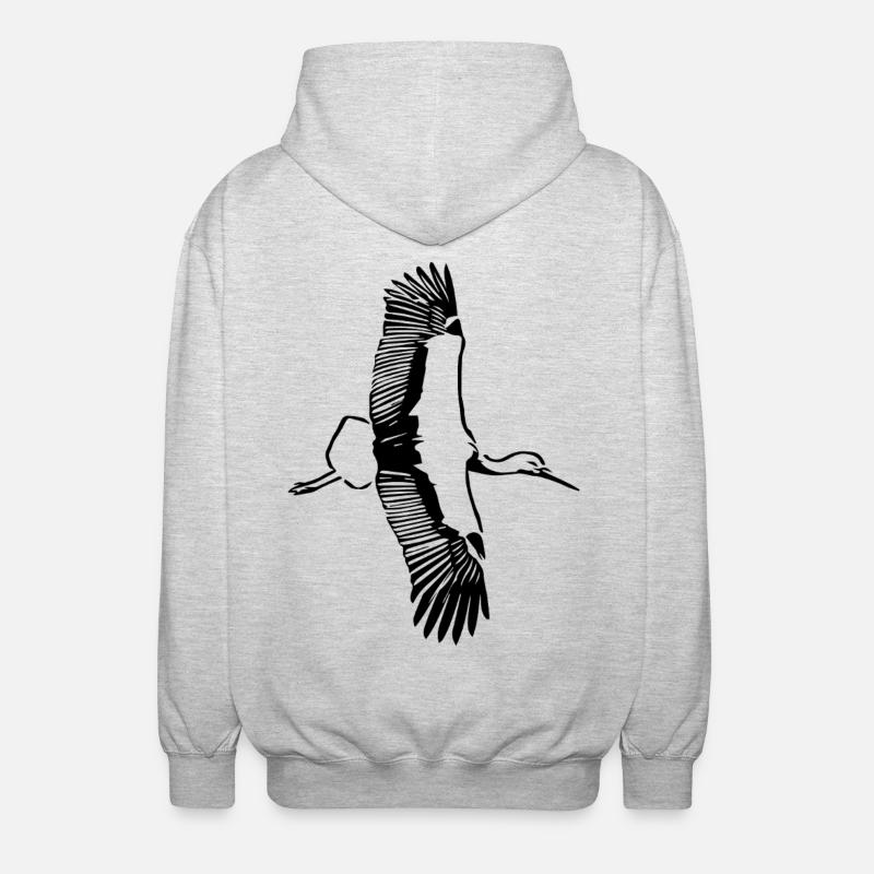 Le vol de la cigogne - Veste à capuche unisexe - gris clair chiné