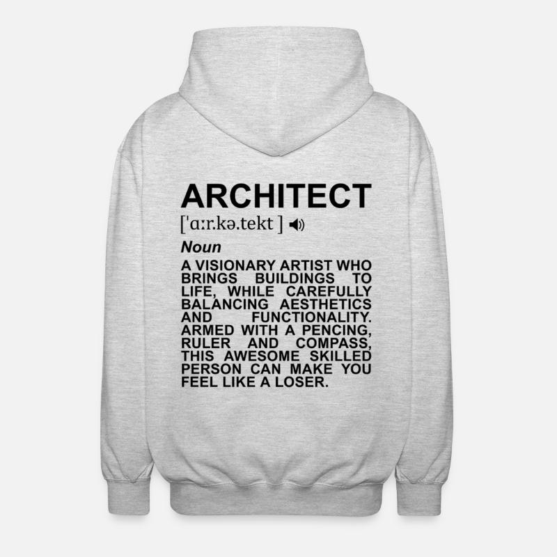 Signification de l’architecte - Veste à capuche unisexe - gris clair chiné