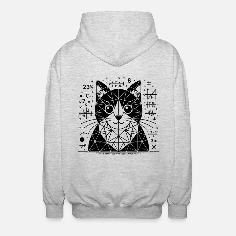 Katze der Mathematiker und Astronomen - Unisex Kapuzenjacke - Hellgrau meliert