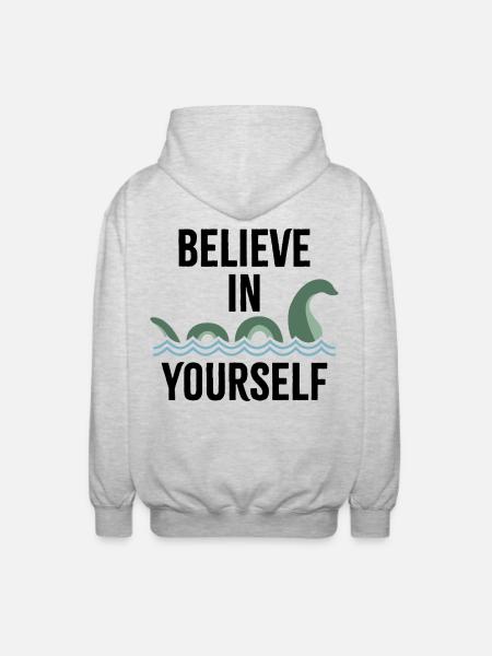 an sich selbst glauben - Unisex Kapuzenjacke - Hellgrau meliert