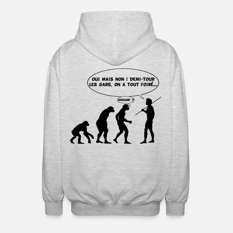 Evolution error (black) - Unisex Hooded Jacket - light heather grey