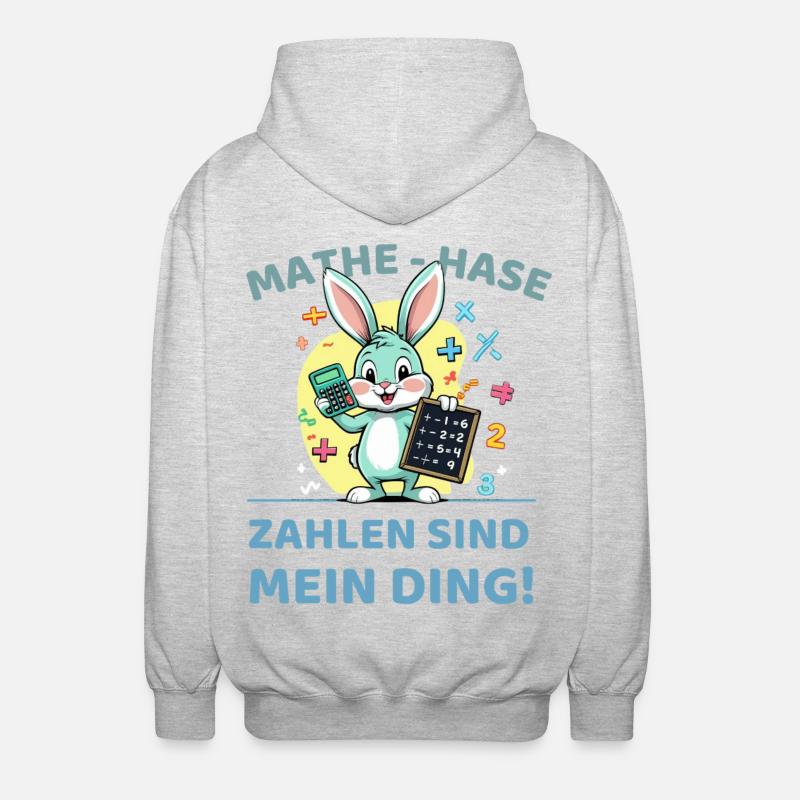 Math bunny with calculation task - Unisex Hooded Jacket - light heather grey