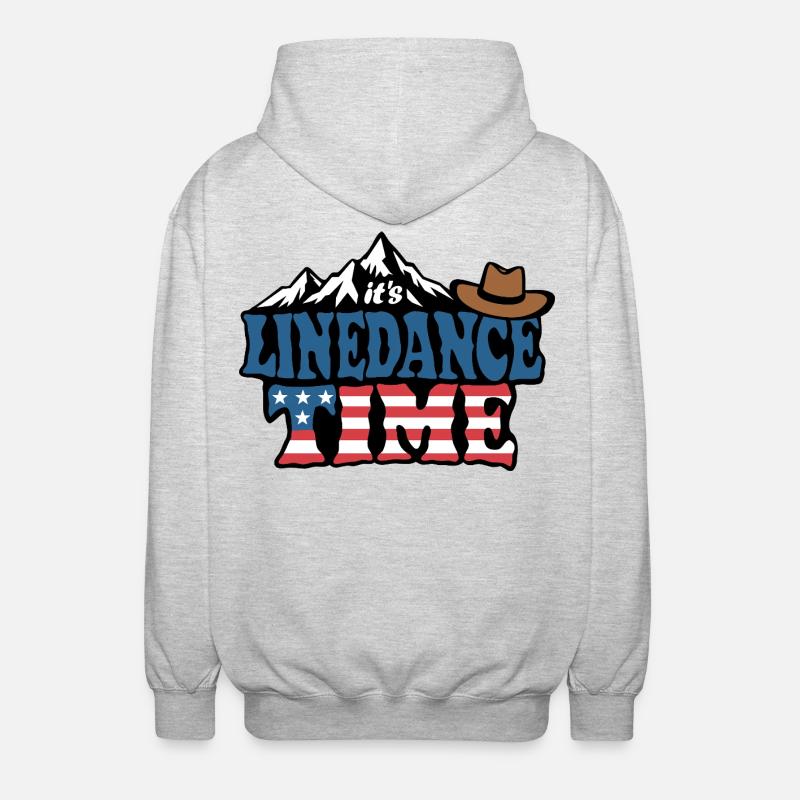 It's linedance time, Linedancing, Country Fan - Unisex Hooded Jacket - light heather grey