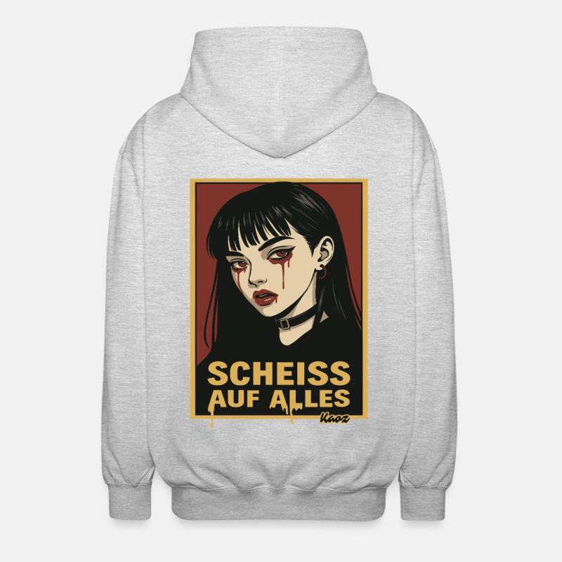 Fille gothique emo avec déclaration - Veste à capuche unisexe - gris clair chiné