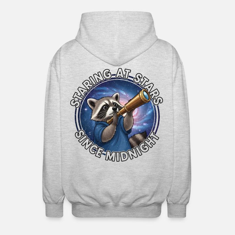 Raton laveur de l’espace avec télescope - Veste à capuche unisexe - gris clair chiné