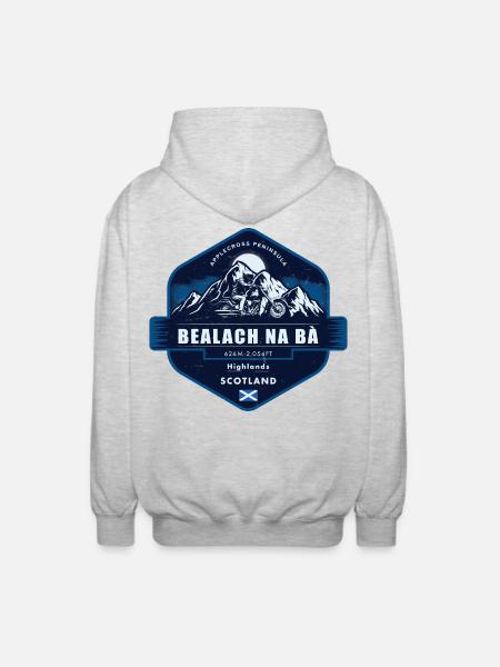 Bealach na Bà , Applecross Peninsula, Schottland - Unisex Kapuzenjacke - Hellgrau meliert