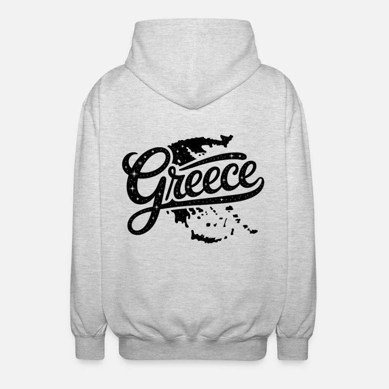 Grèce - Conception de souvenirs - Veste à capuche unisexe - gris clair chiné