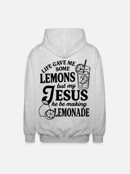 Life gave me lemons - Unisex Hooded Jacket - light heather grey