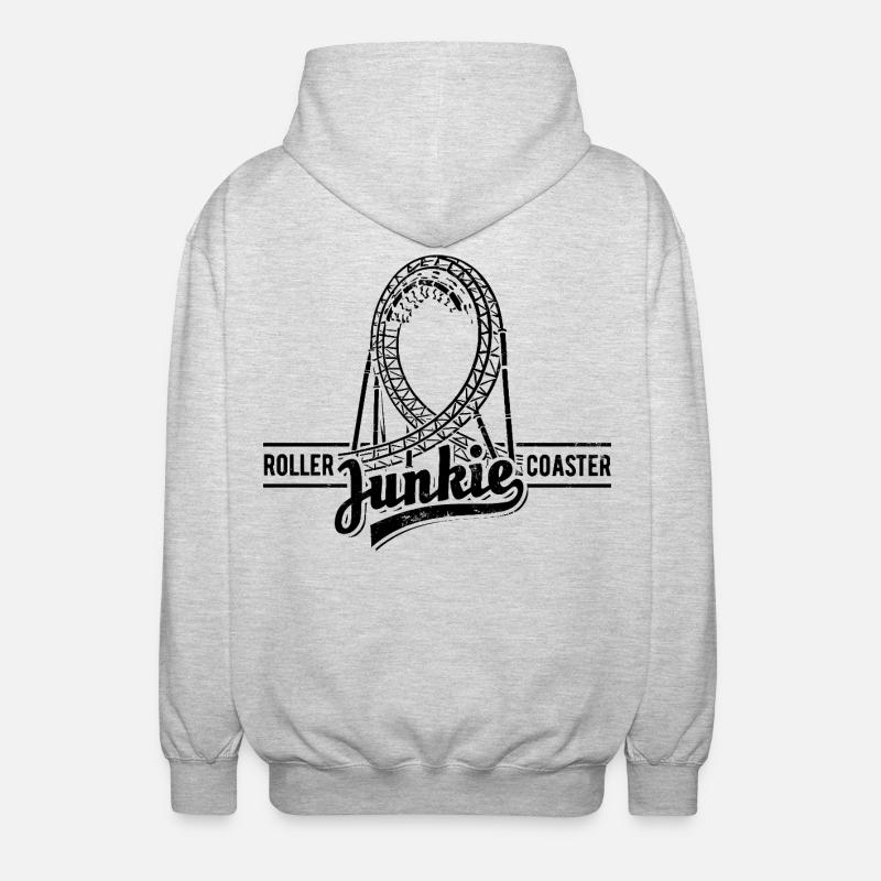 Rollercoaster Junkie - Roller Coaster - Looping - Unisex Hooded Jacket - light heather grey