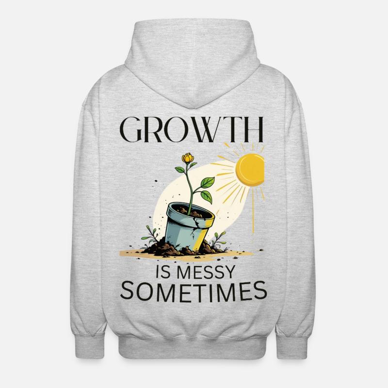 Wachstumsgeschichte mit Blume und Sonne - Unisex Kapuzenjacke - Hellgrau meliert