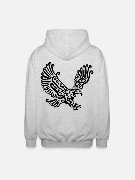 Black Eagle - Unisex Hooded Jacket - light heather grey