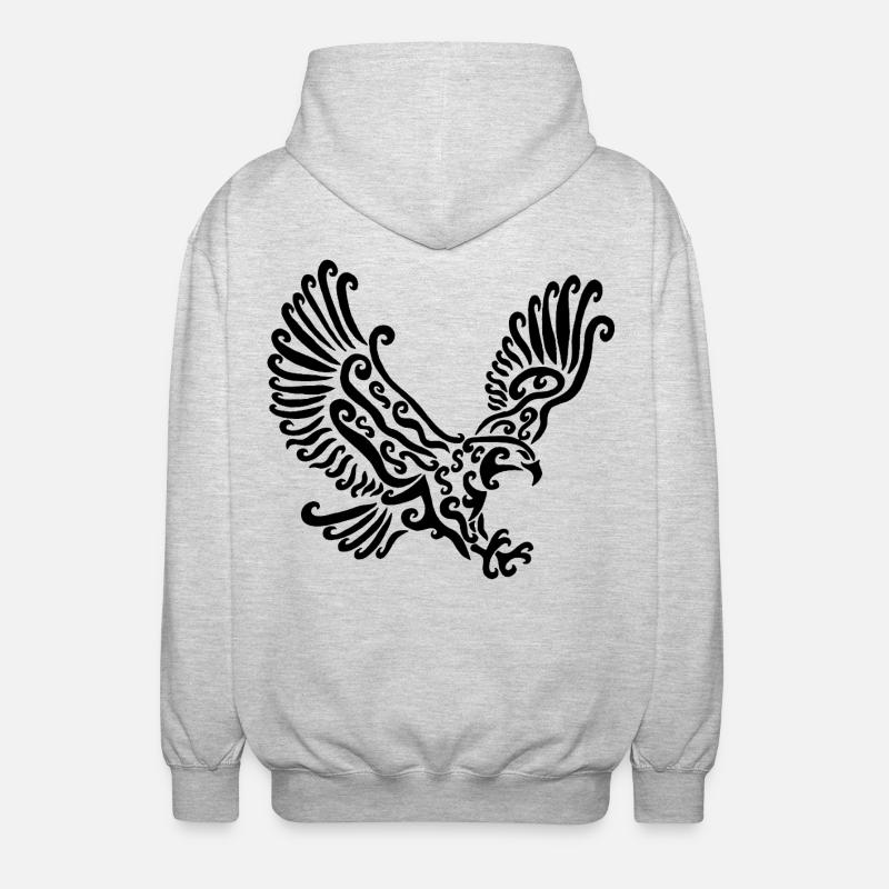 Black Eagle - Unisex Hooded Jacket - light heather grey