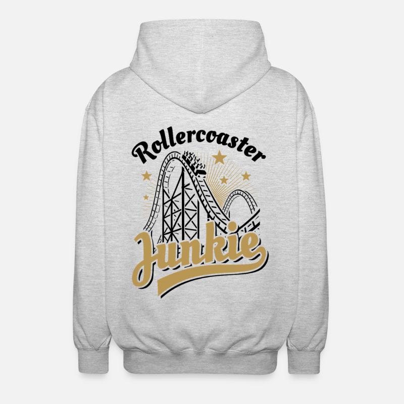 Rollercoaster Junkie - Roller Coaster - Loop - Unisex Hooded Jacket - light heather grey