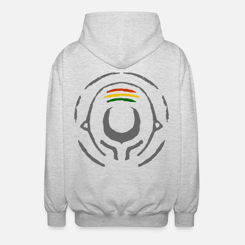 Abstract Reggae Circle Pattern - Unisex Hooded Jacket - light heather grey
