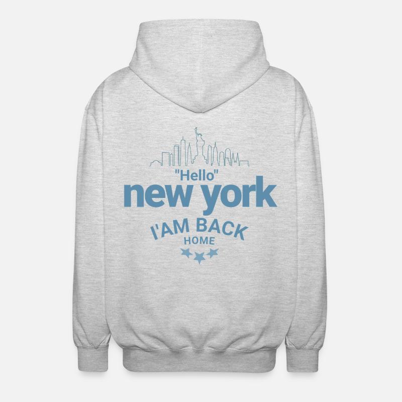 New York Back Home Design - Unisex Kapuzenjacke - Hellgrau meliert