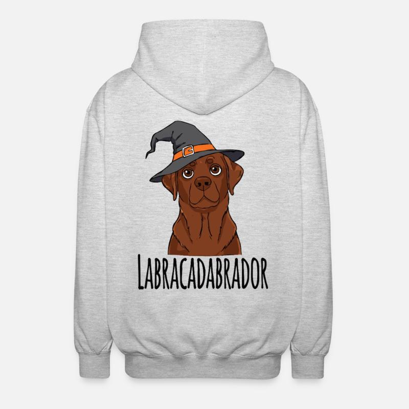 Labracadabrador witch hat design - Unisex Hooded Jacket - light heather grey