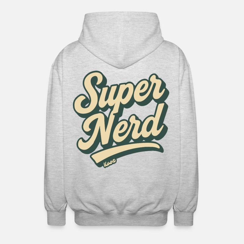 Super Nerd Retro Script - Unisex Hooded Jacket - light heather grey