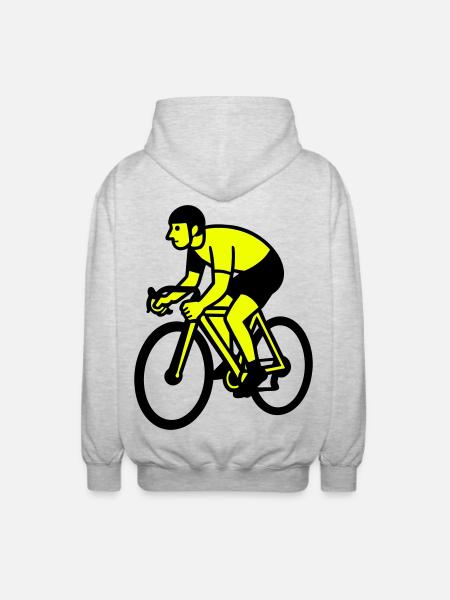Neonrad Silhouette Radfahrer - Unisex Kapuzenjacke - Hellgrau meliert