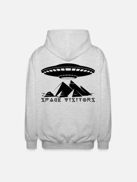 Visitors and the Black Pyramids - Unisex Hooded Jacket - light heather grey