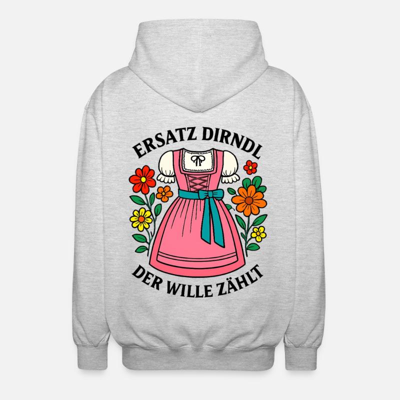 Dirndl Replacement – The Will Counts - Unisex Hooded Jacket - light heather grey