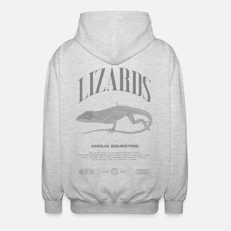Cuban Knight Anole Reptile Keeper Lizard - Unisex Hooded Jacket - light heather grey