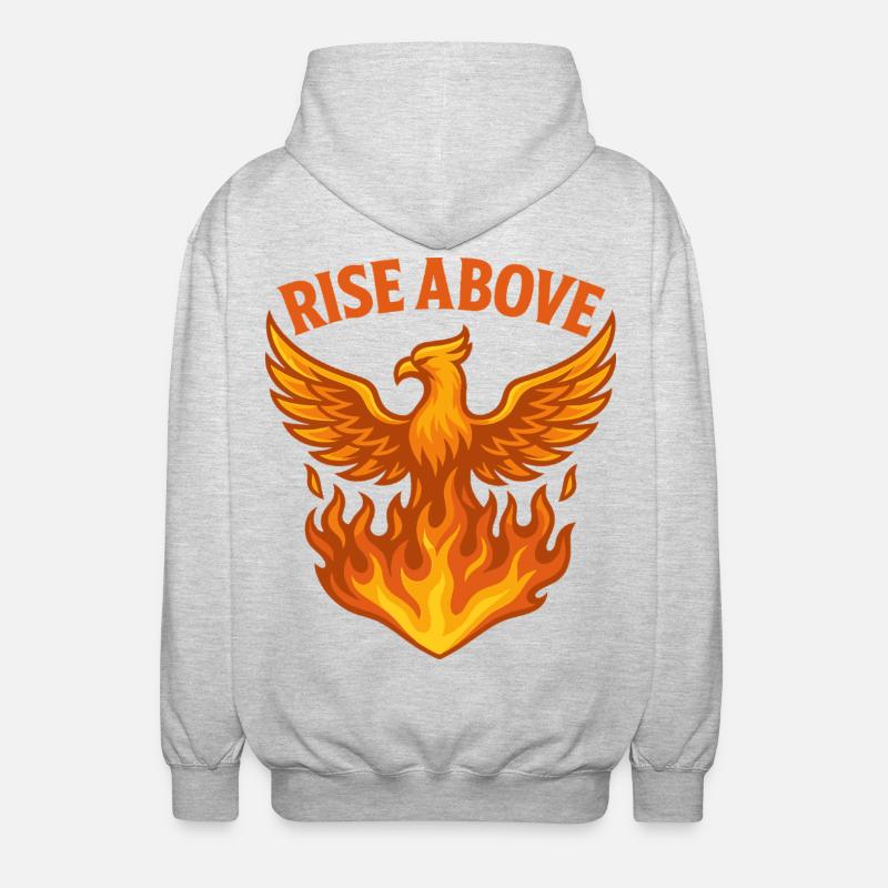 Motif Phénix S’Élever Au-dessus Du Feu - Veste à capuche unisexe - gris clair chiné