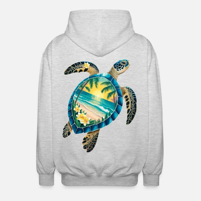 Turtle Waves Surf Turtle Surfer Turtles - Veste à capuche unisexe - gris clair chiné